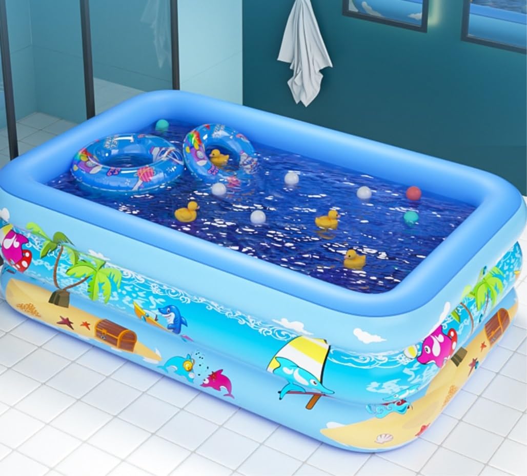 Piscina gonfiabile fuori terra for adulti con coperchio, grande e spessa, ideale come regalo, piscina estiva for bambini,Piscine gonfiabili(130 * 97 * 50cm)