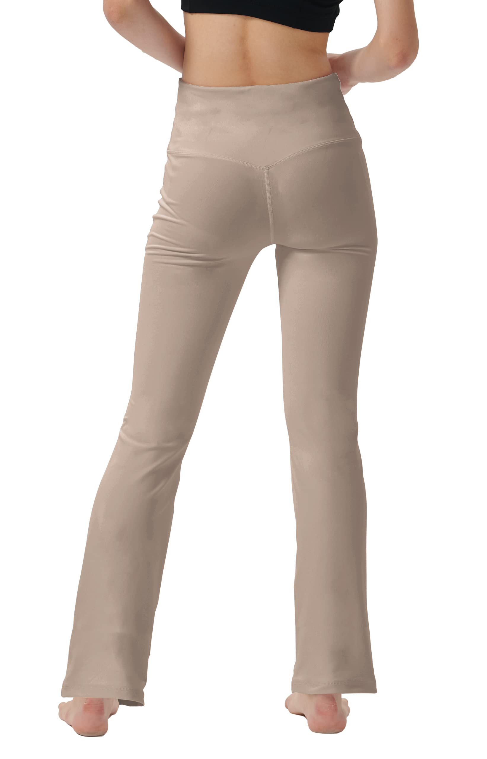 LaiEr Pantaloni da Yoga da Donna con 4 Tasche Pantaloni da Lavoro a Vita Alta 4 Vie Stretch Controllo Pancia Pantaloni Lunghi Svasati, (2 Tasche Laterali e Posteriori),