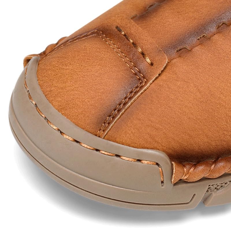 Shoes Men's Outdoor Soft-Soled Slip-on Loafers Flat-Soled Round-Toed Oxford Shoes Men Comfortable Versatile Shoes for Travel Shopping Driving4