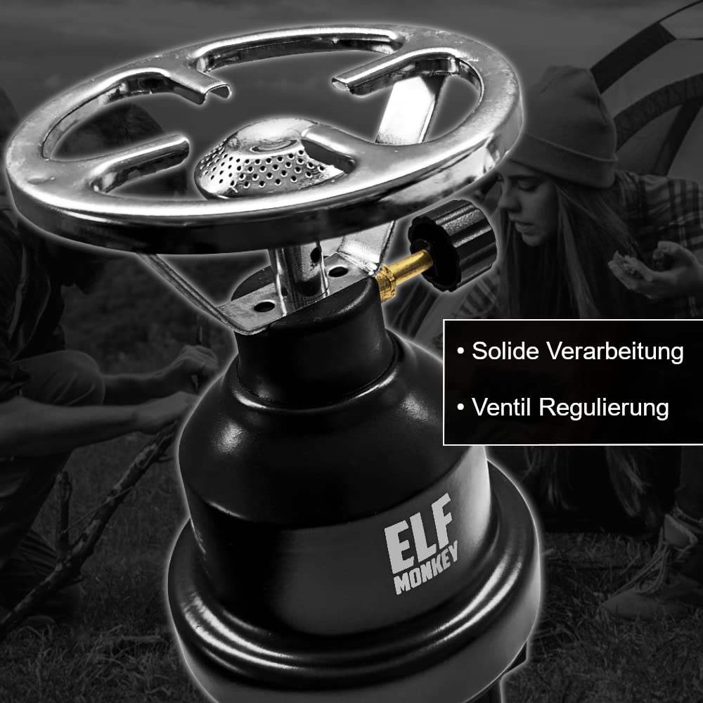 Campingkooktoestel E190, Set Metalen Gasfornuis En Gascartouche Kookplaat 1 Lamp Outdoor Vrije Tijd Wandelen Picknick Camping Noodgevallen Accessoires Blauw 8 X Gaspatroon 1011636177