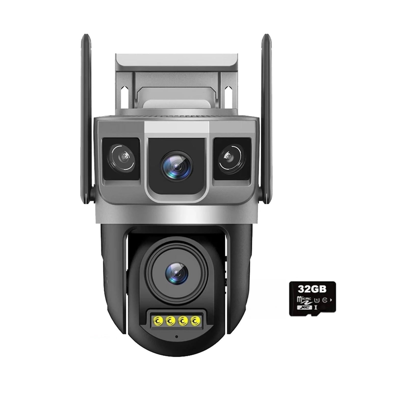JVDDI IP Camera WiFi 4MP 6K Dual Lens Triple Screens Smart Network Wireless Monitor Security Protection CCTV Home Cameras(WiFi Cam 32GB Card)