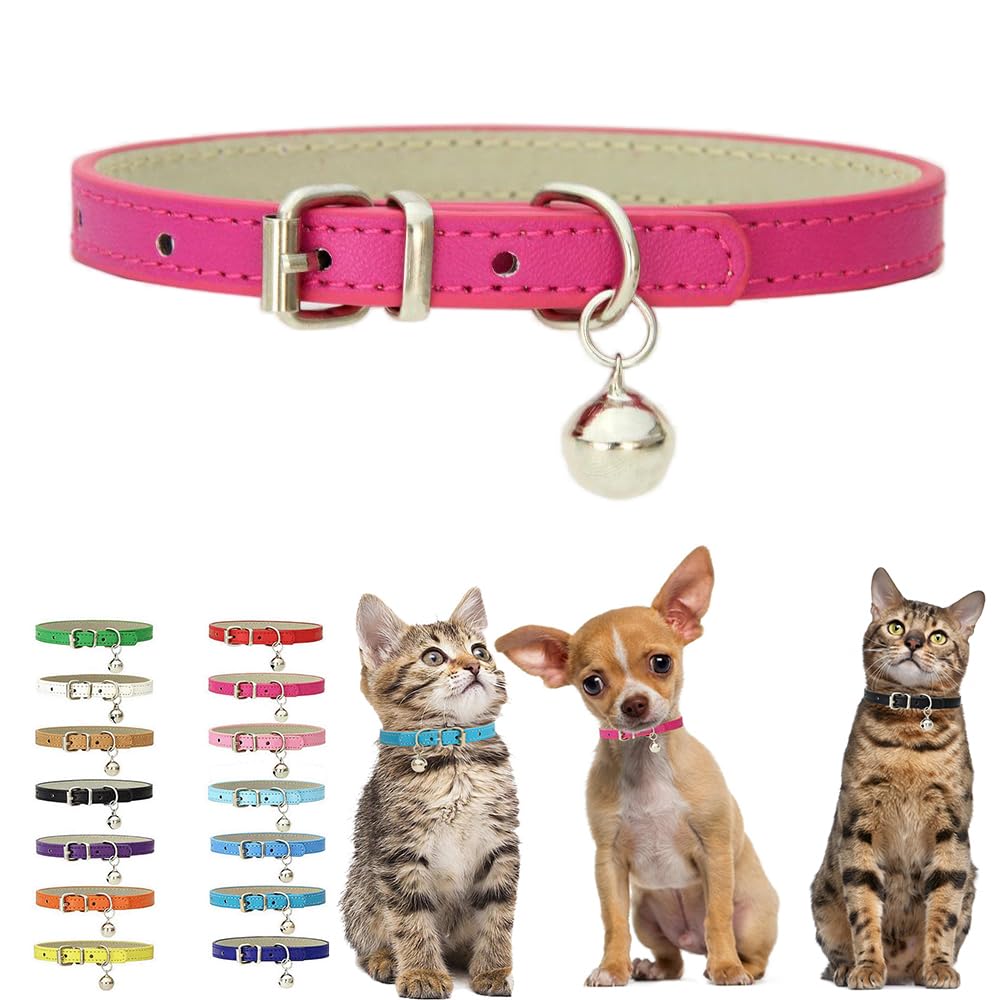 Collier rose vif souple avec boucle réglable : la solution anti-perte pour chaton taille XXS