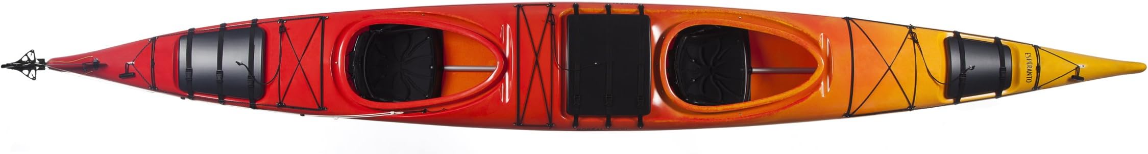 Boreal Design Esperanto PE Rudder Tandem Sea Kayak, Yellow/Red