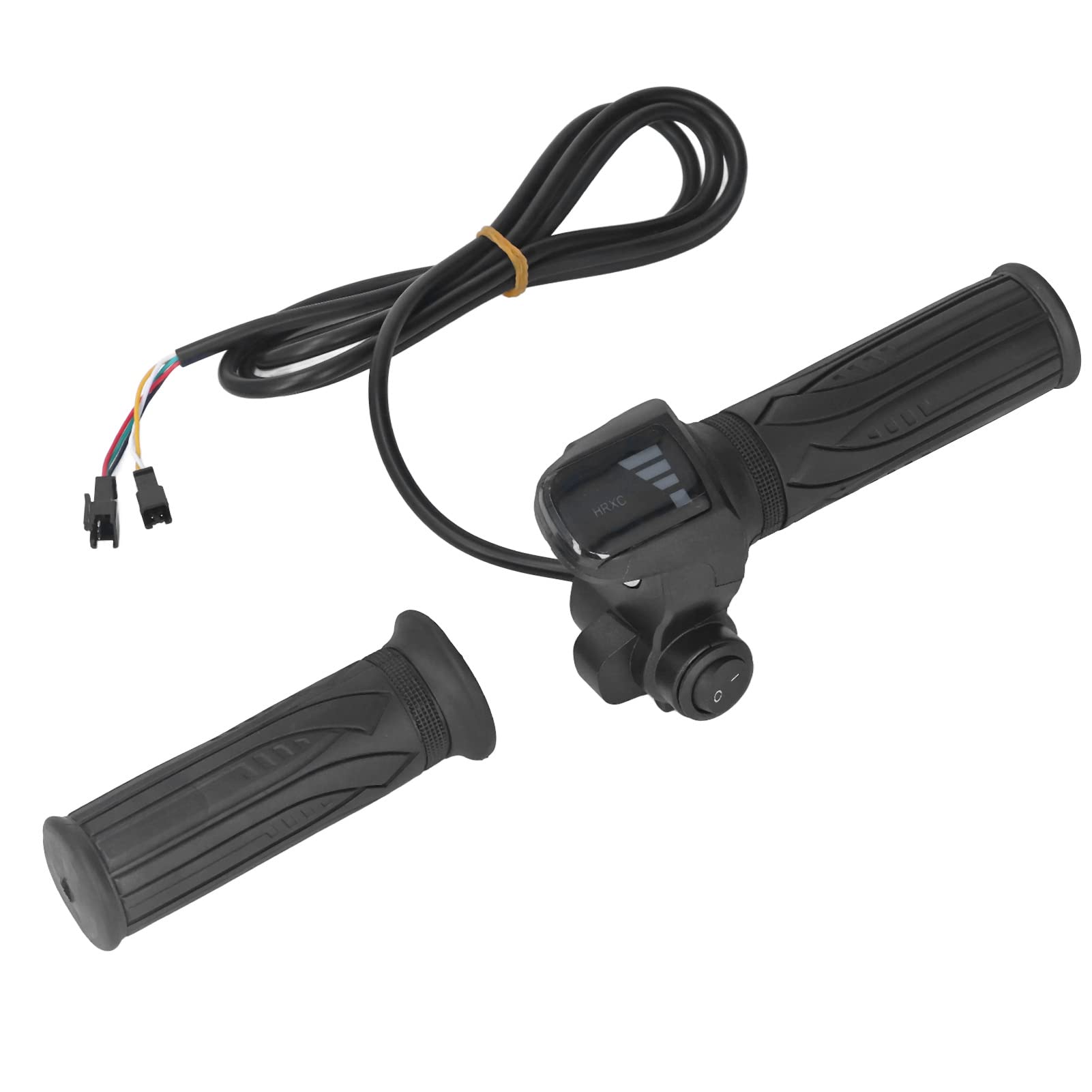 Kuuleyn Twist Throttle, Throttle Grip with LED Display, 1 Pair Electric Bike Throttle Grip Rubber Twist Throttle Grips with LED Battery Display for Electric Bicycle Scooter