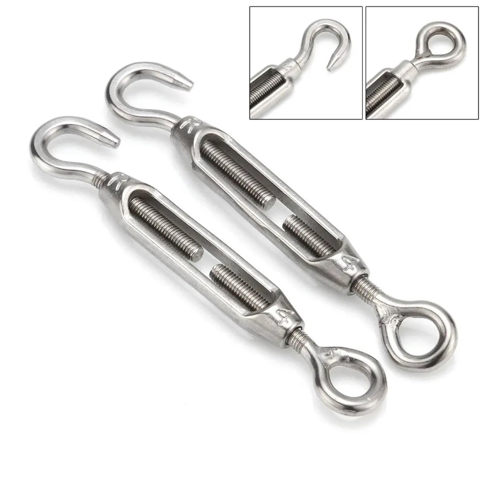 Tenditore Per Cavo Tenditore for filo tenditore in acciaio inossidabile 304 for regolazione gancio Vite a occhiello for fune metallica Connettore a vite for cavo stretto(M10,2PCS)