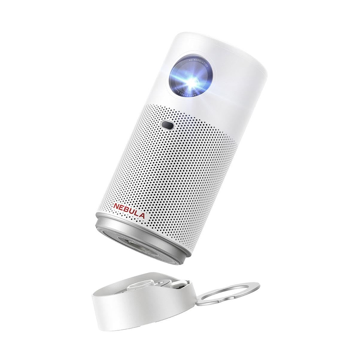Nebula Capsule Air Google TV Projecteur, Mini projecteur Intelligent 720p avec Wi-FI et Bluetooth, 2 Heures de Lecture, Dolby Digital, Ultra Portable pour n'importe Quel Espace, Blanc, Garantie de 18