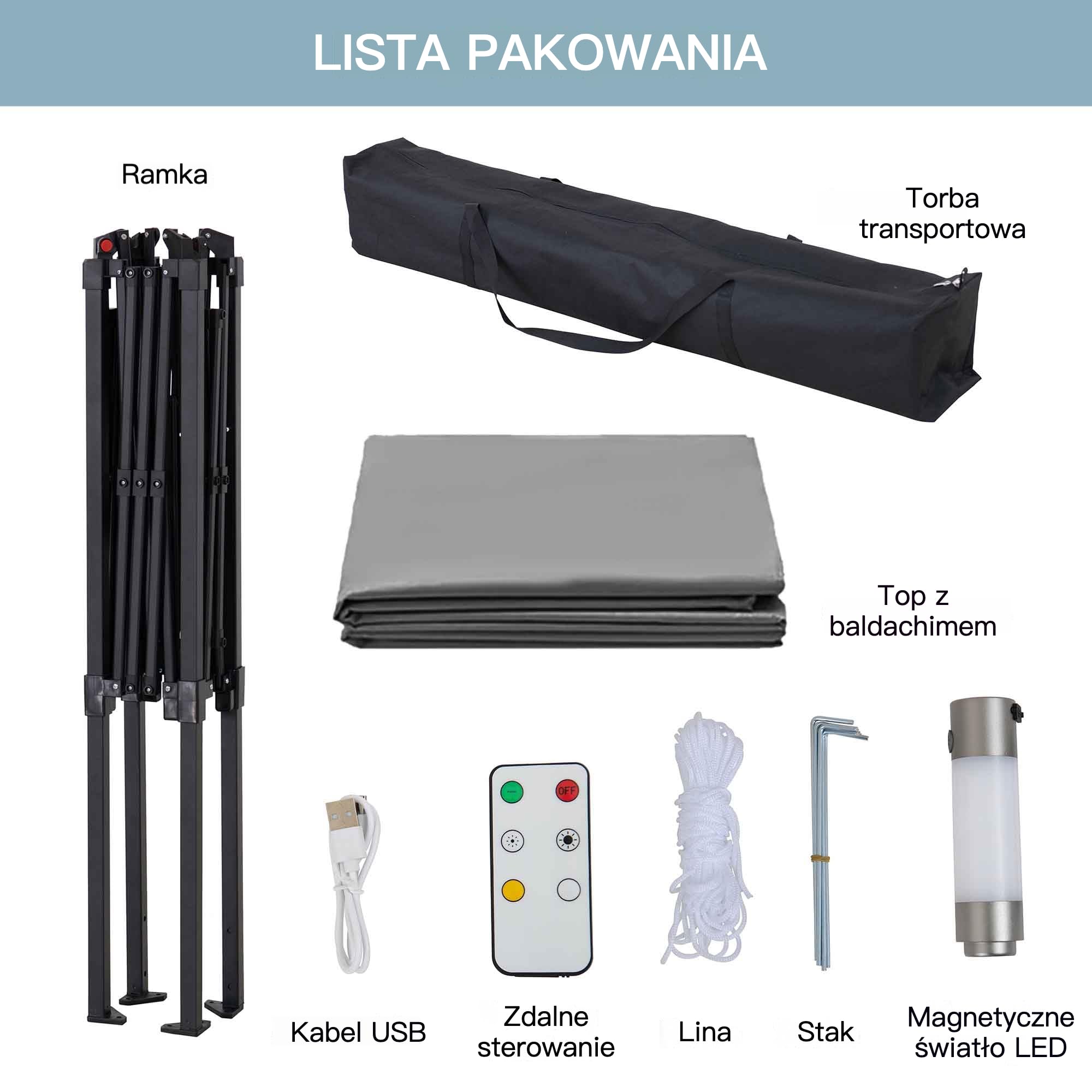 SUNJOY Rozsuwany Namiot Grillowy 1.5 x 2.4 m z Magnetycznym Światłem LED i Pokrowcem Do Przenoszenia, Idealny na Grilla, Pikniki, Imprezy Plenerowe, Szary