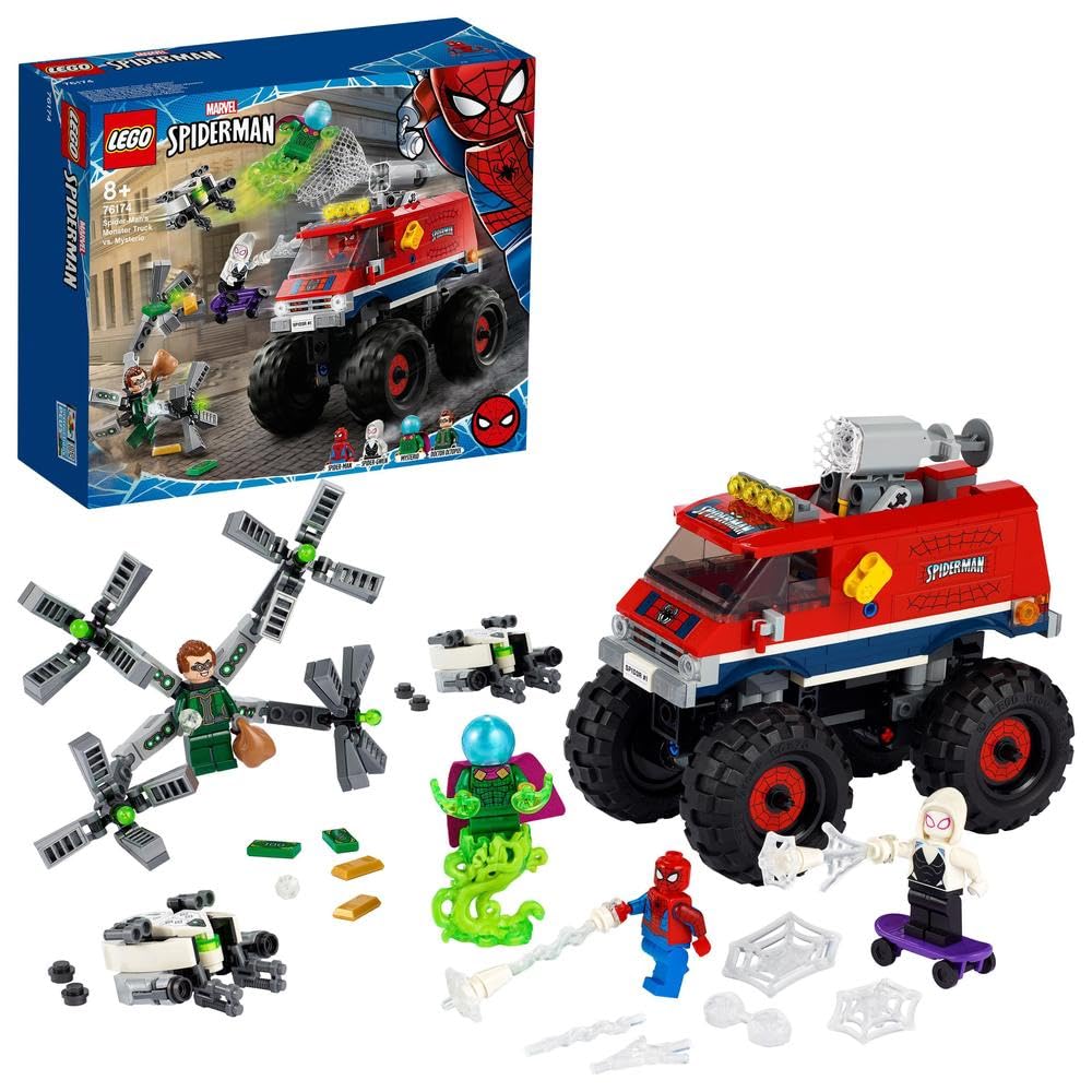 LEGO Marvel Spider-Man: Spider-Man's Monster Truck vs. Mysterio 76174 Building Kit (439 Pieces)