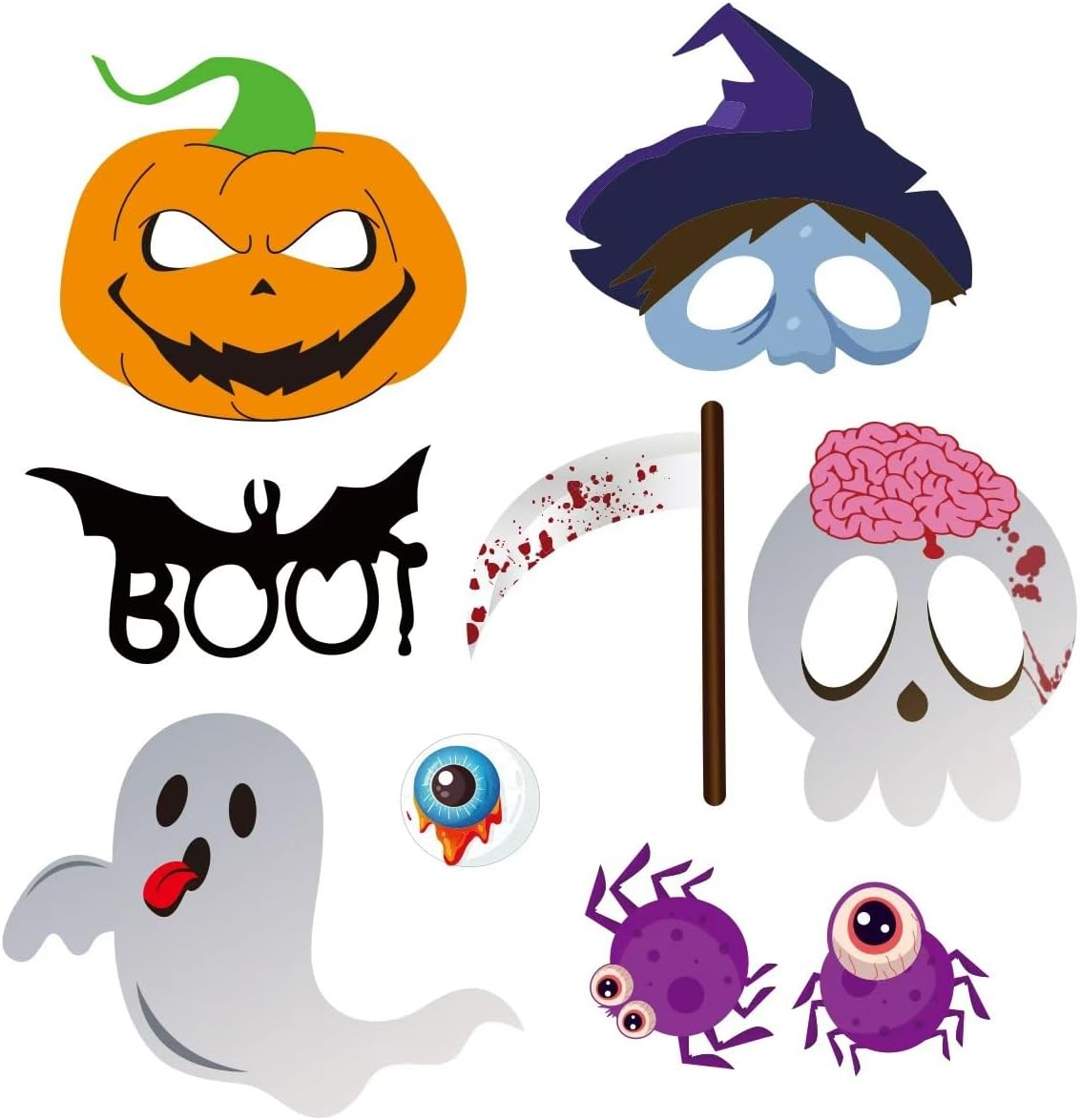 Halloween Photobooth Props,27 Pcs for Halloween Decorations,Selfie Props, Witch Photo Props