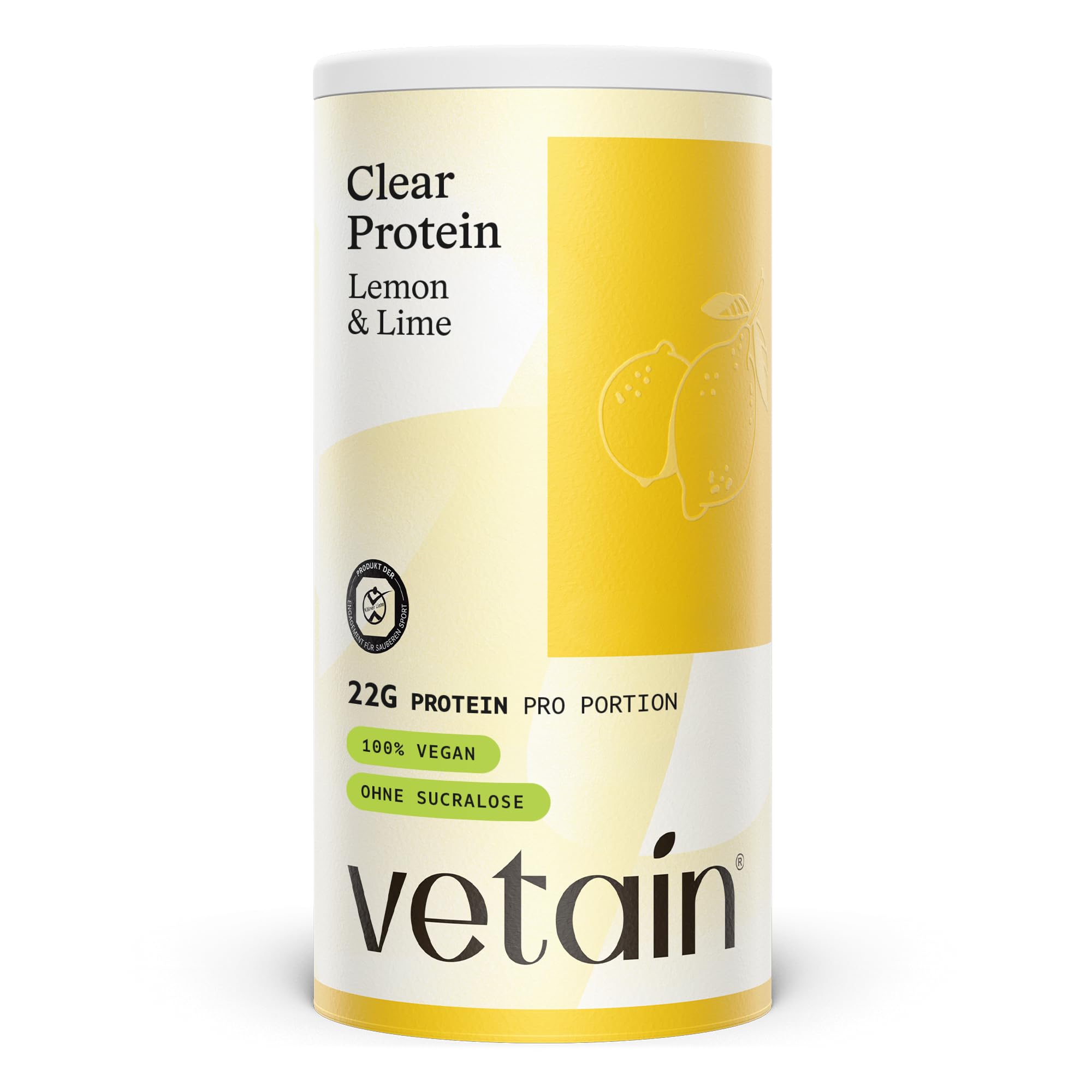VETAIN Clear Protein Vegan Lemon Lime – 22 g Protein und 98 kcal pro Portion