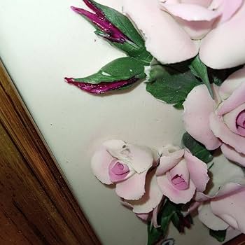 Amazon.co.jp: 陶器の花の額 カポディモンテ イタリア製