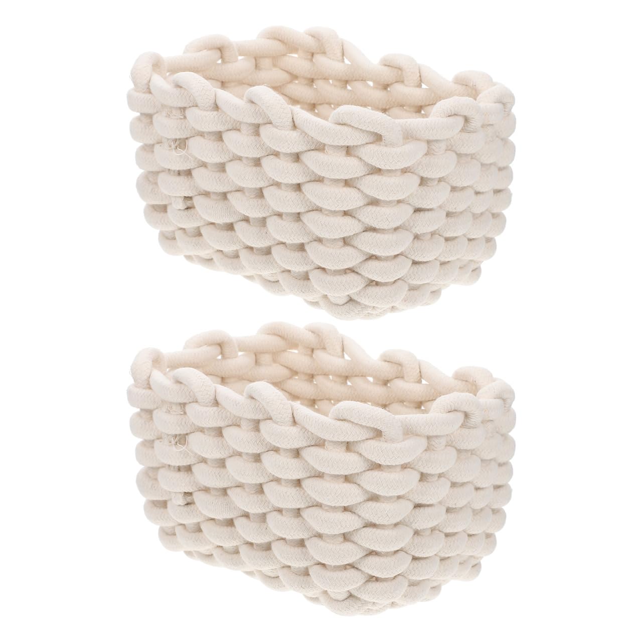 IMIKEYA 2piezas Cesta De Algodón De Organizador De Escritorio Tapa Cesta Decorativa