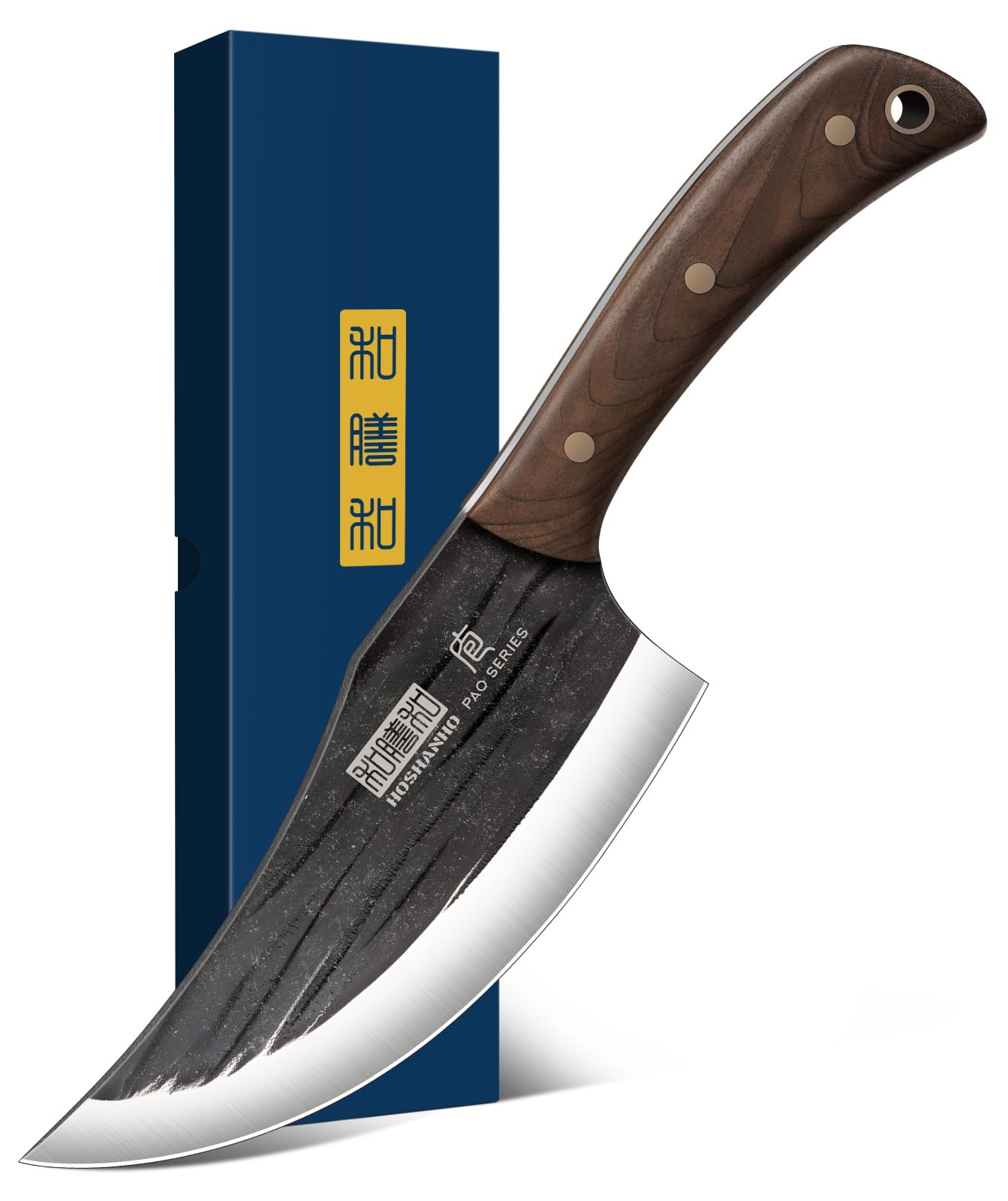 HOSHANHO 6 Inch Viking Knife High Carbon Steel Japanese Kitchen Chef Knife Hand Forged Butcher Knife for Meat