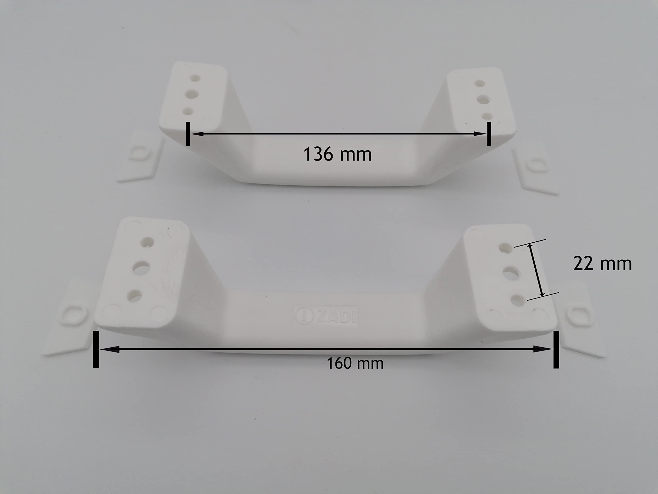 CR-MOESANCO® Set 2 Maniglie per Roulotte o Rimorchio Bianco ZADI
