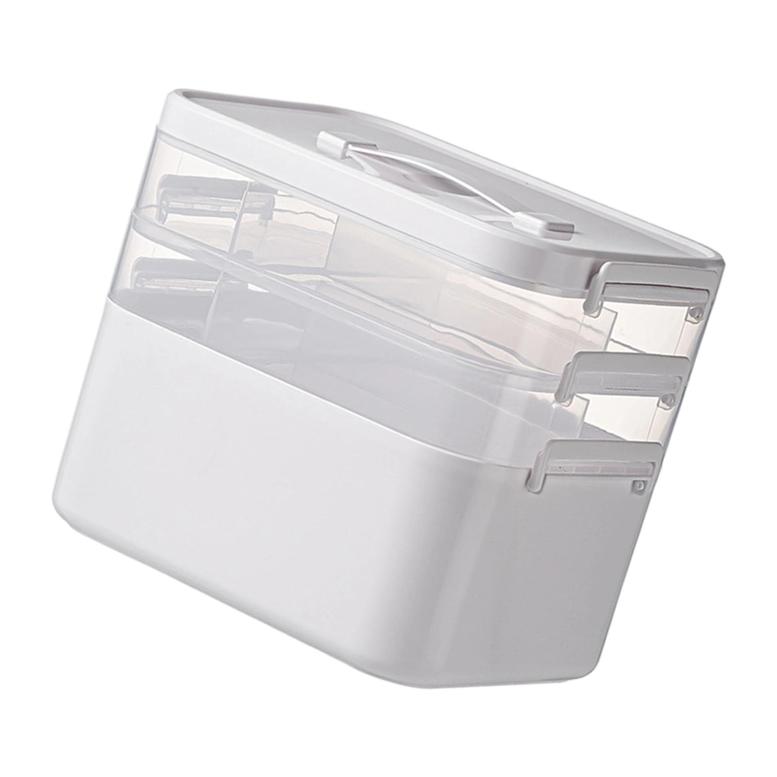 PANFHGFG PP Medicines Organizers Clear Lid Multilayer Compartments Large Capacity Portable Box for Family PP Medicines Cabinet