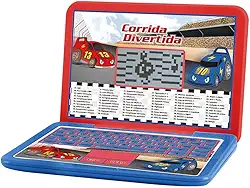 Laptop Infantil Bilingue 60 Atividades Corrida Divertida, DM Toys