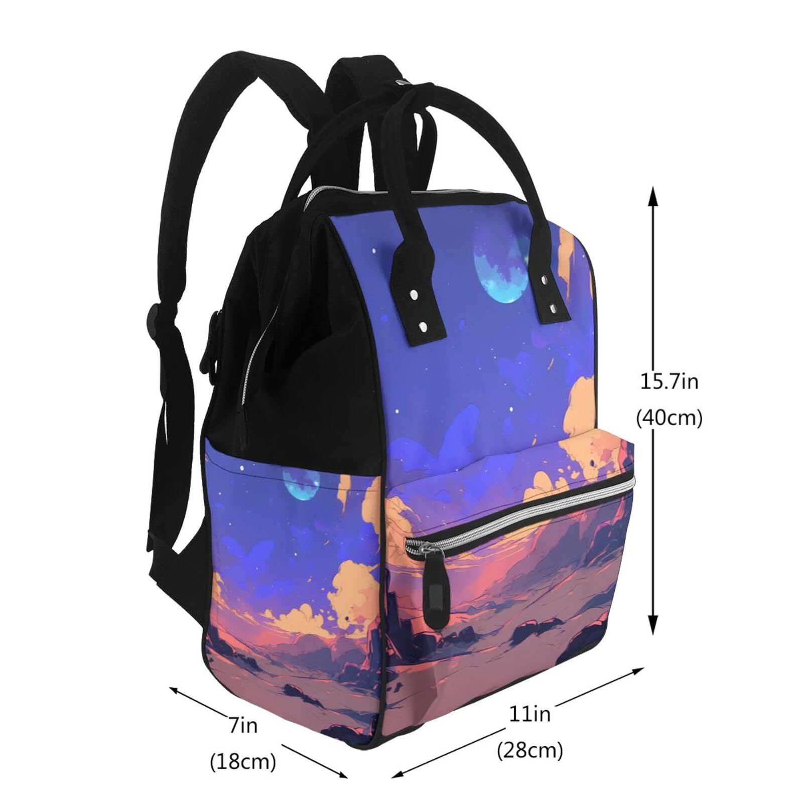 Mochila multifuncional personalizada para pañales, bolsa de pañales de gran capacidad con mamás y papás, viajes y uso diario