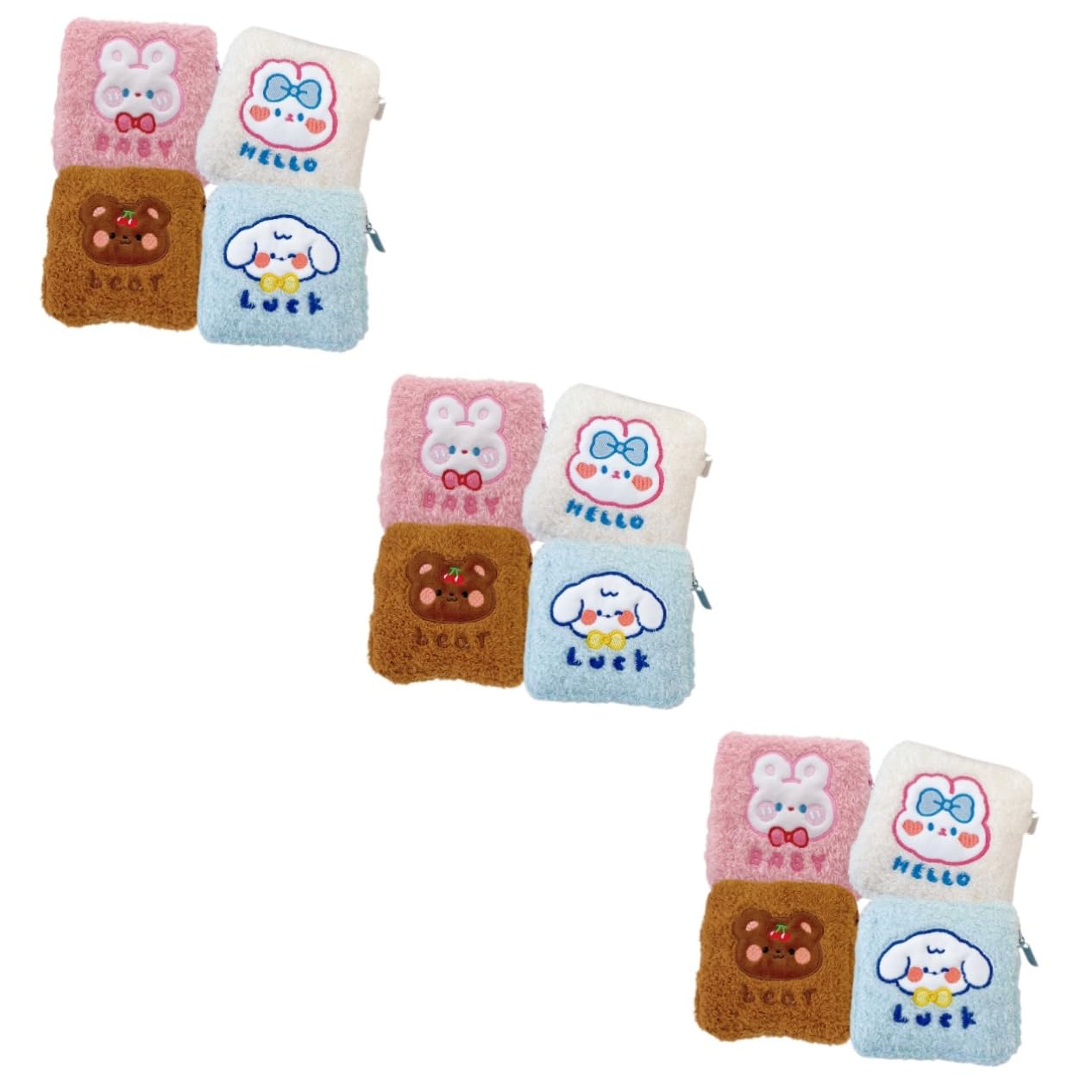 NOLITOY 12piezas Bolsa De Almacenamiento Para Toallas Sanitarias Reutilizables Organizador De Higiene Femenina Bolsa De Viaje Para Menstruación Diseño Bonito De Conejo y Perro Lavable y