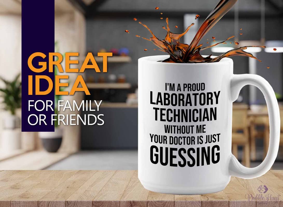 Flairy Land Scientist Coffee Mug 15oz White - Proud laboratory technician - Laboratory Technicians Chemists Research Forensic