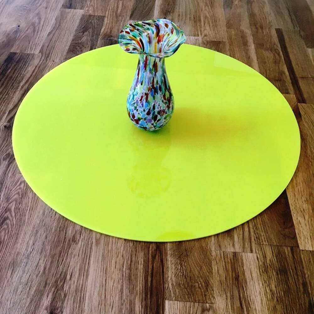 Servewell Round Worktop Savers - Acrylic Gloss Yellow 28cm