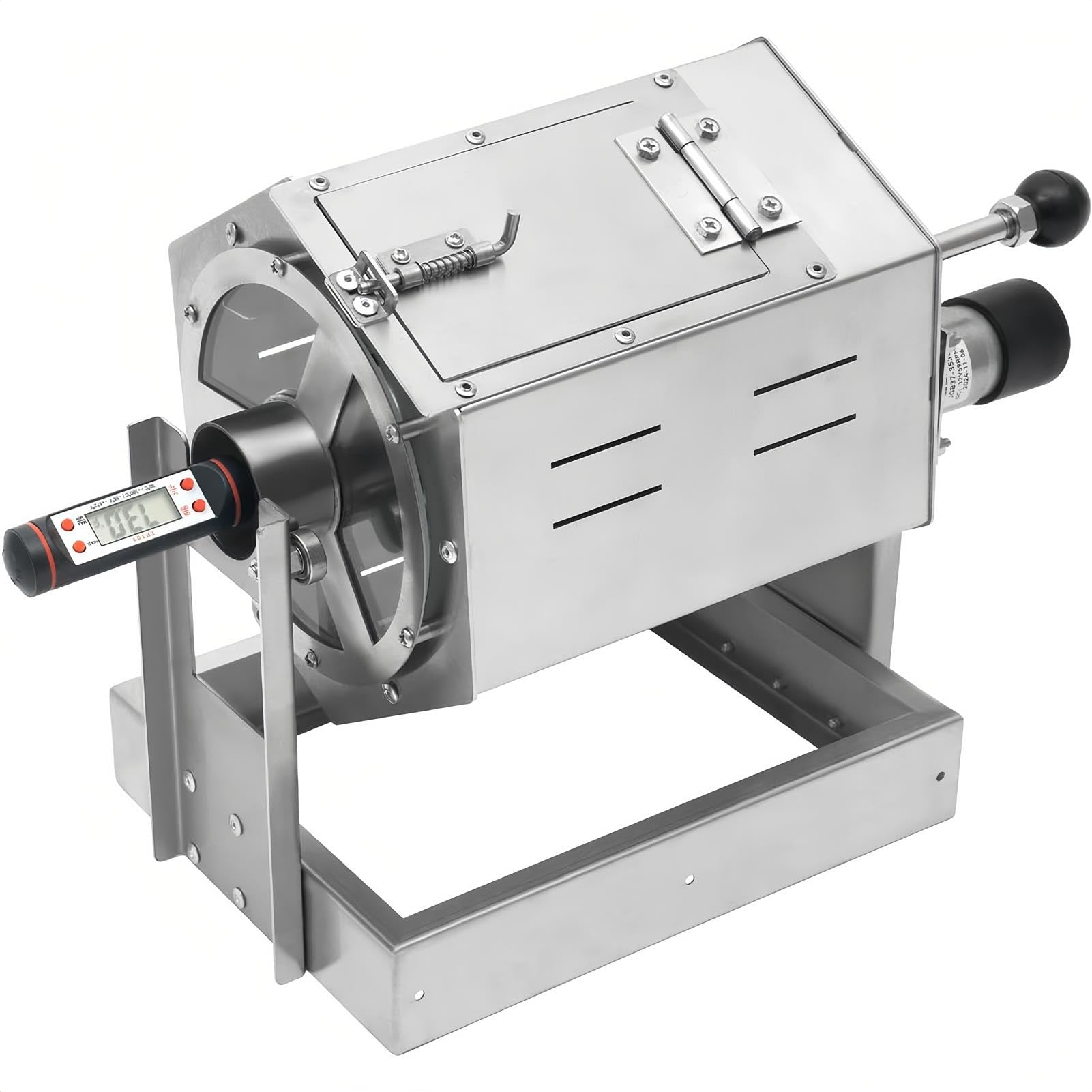 ZHJOPP Coffee Roaster Machine - Stainless Steel Electric Drum-type Bean Roaster with Thermometer for Nuts and Grains, 5L Capacity
