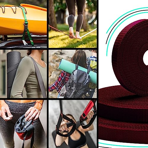 Image of TECEUM 3 /4 inch & 5 /8 inch & 1 inch & 1.5 inch & 2 inch Webbing - 10 25 50 Yards - 40+ Colors - Heavy Duty 1 Inch 1.5 Inch 2 Inch Backpack Straps - Webbing for Outdoors Indoors Crafting DIY