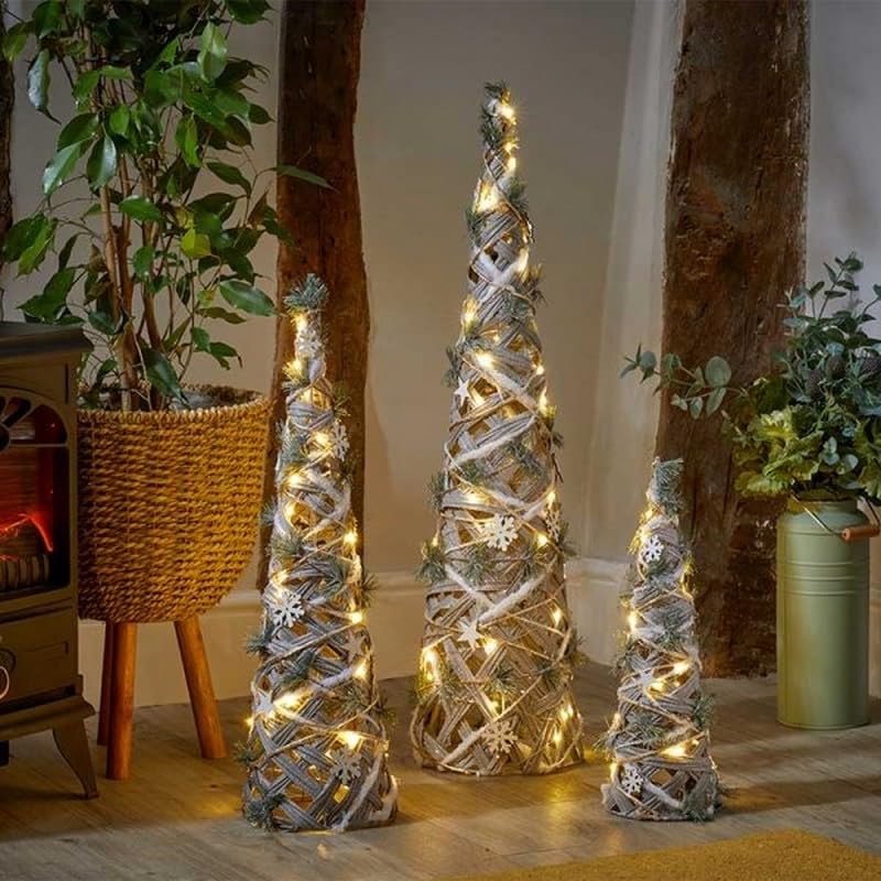 Smart GardenThree Kings SnowTree - Set of 3 Lit Cones Christmas Decoration