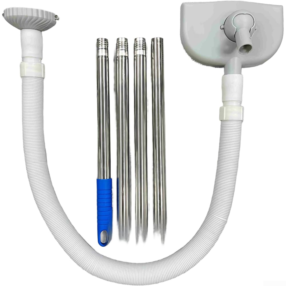 para aspirador Piscina con Circulación de Agua para Profunda de Fondos y Paredes en Piscinas Desmontables Gris(Gray, 4 Sections)