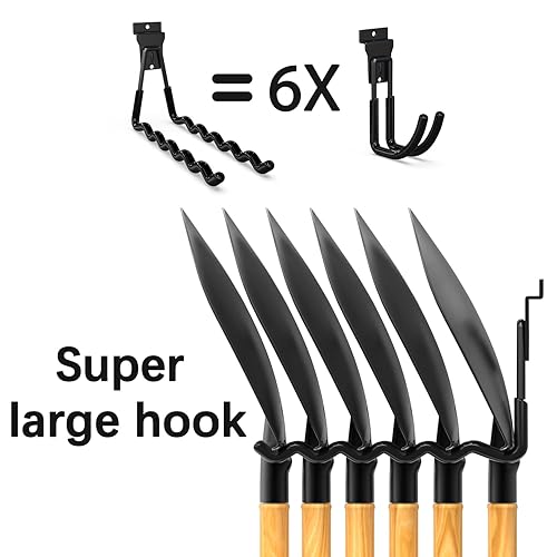 Miniatura 3 de 3-H Accesorios Slatwall, ganchos y perchas Slatwall de varios tamaños, ganchos colgantes de pared de listones resistentes para garaje, accesorios