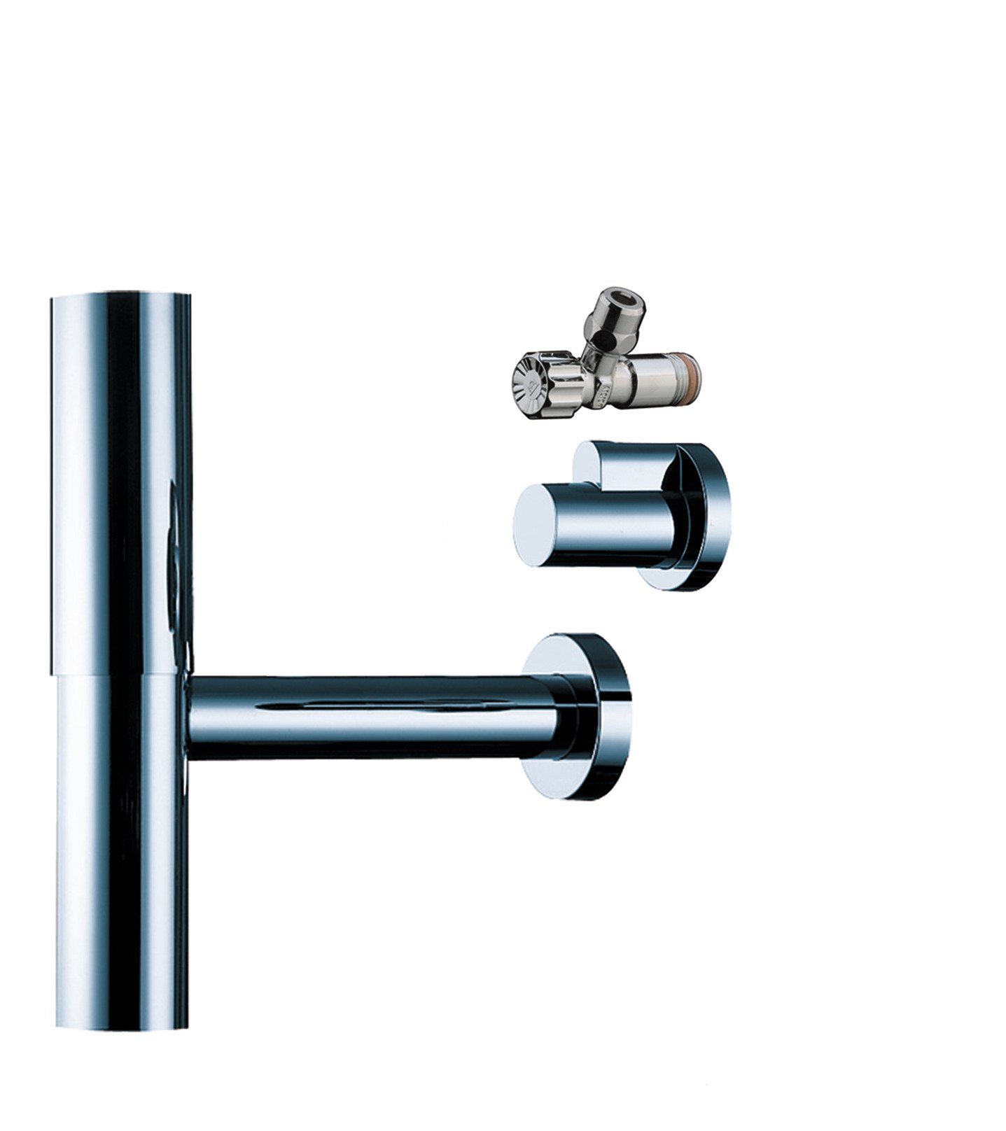 hansgrohe Siphon Set Flowstar (Siphon für Waschbecken mit Abdeckung für Eckventil) chrom