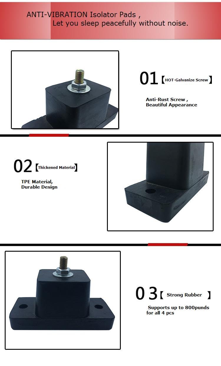 AC Parts 4Pack AntiVibration Rubber Pads,Shock Absorbing Mounting