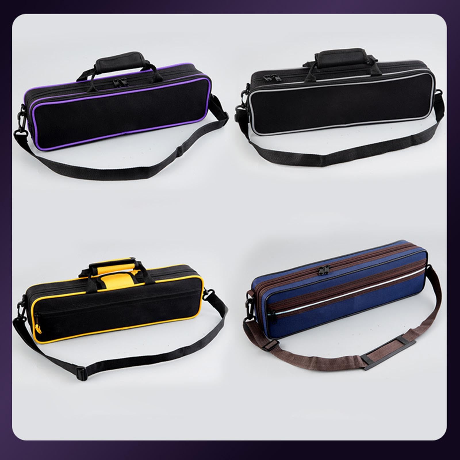 Estuche para Flauta de 16 Agujeros, Bolsa de Transporte Multifuncional de Lona, Ligero, con Correa para El Hombro Y Bolso de Mano, Plata