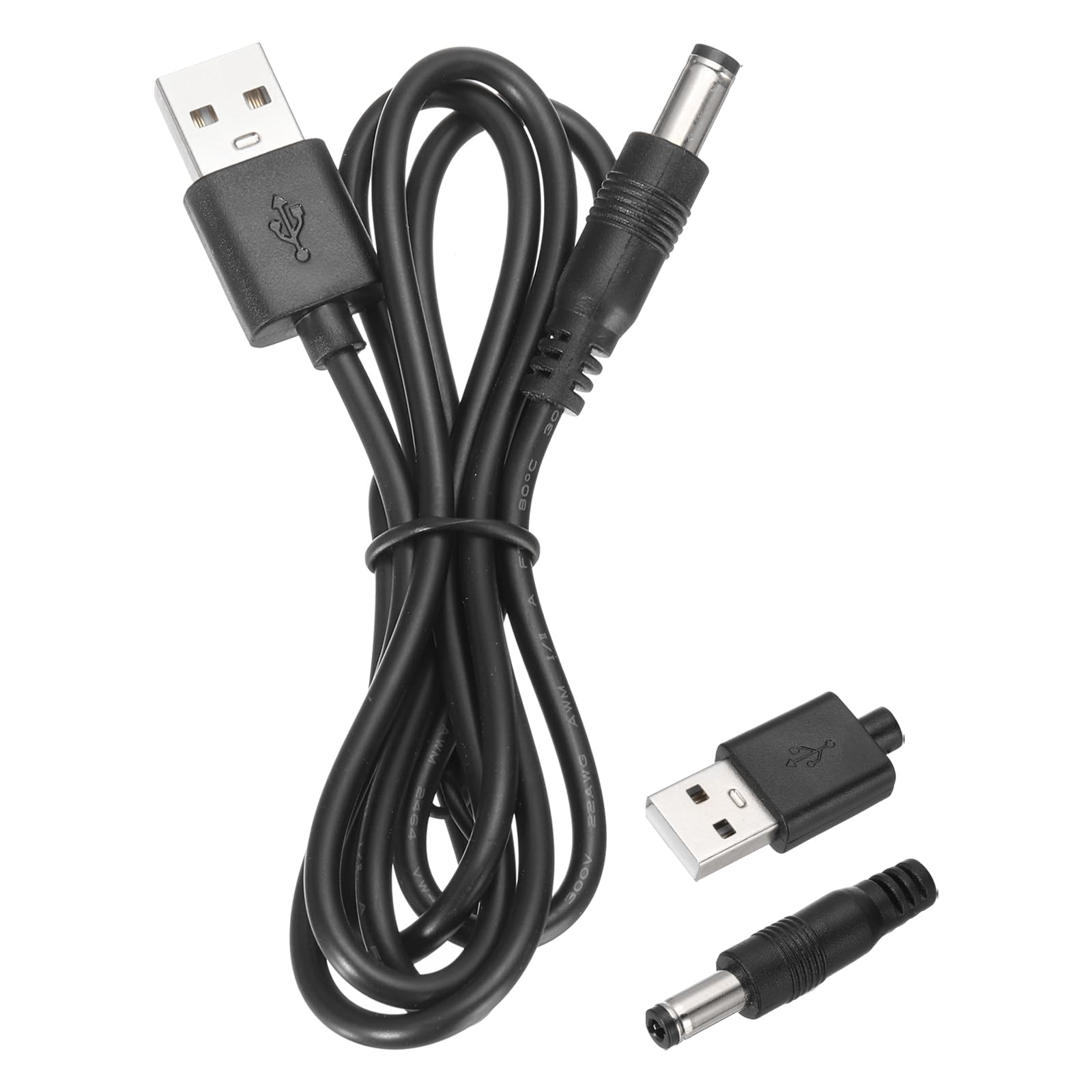 QUARKZMAN USB auf DC-Stromkabel 3A 5V DC-Stromkabel 5,5 mm x 2,1 mm Stecker Ladekabel Adapter für Ventilator Kamera Telefon Tablet-Geräte (1m, Schwarz)