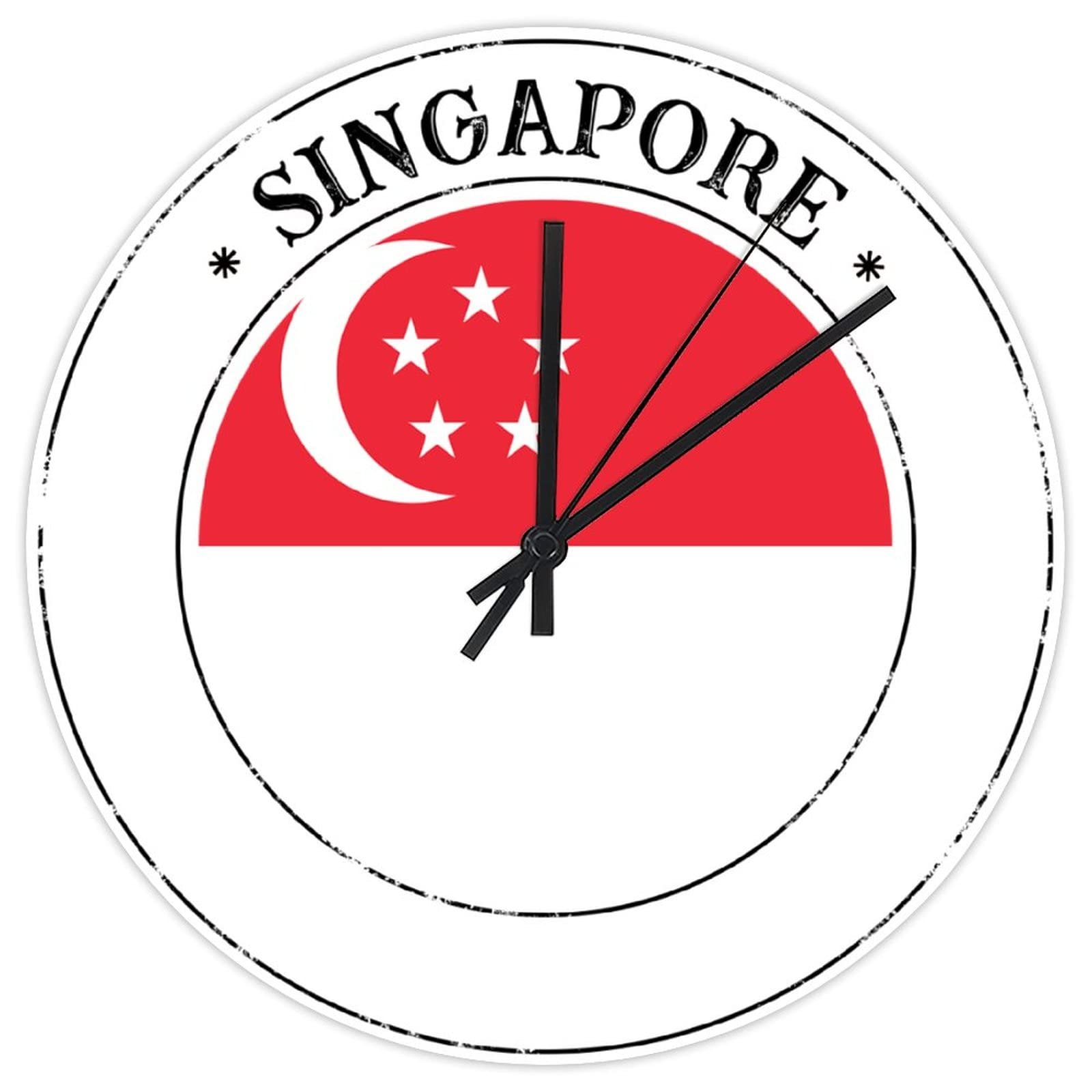 Horloge murale en bois Singapour sans tic tac contre le bruit
