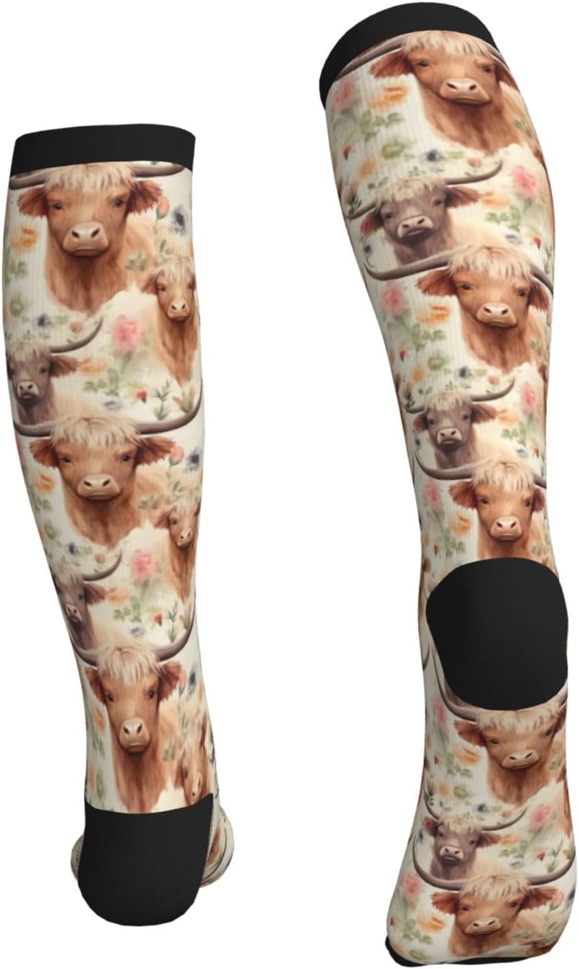 Avocado Compression Socks Women Men Knee High Stock for Running Work Support Nurses Travel - Image 4