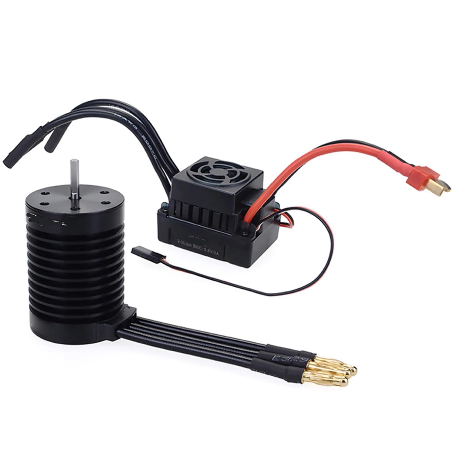 Wodoodporny silnik aluminiowy F540 4370KV, 4-biegunowy, 12 otworów, wysoki moment obrotowy, z bezszczotkowym ESC Combo Kit 60a, do samochodu RC w skali 1/10 1/12