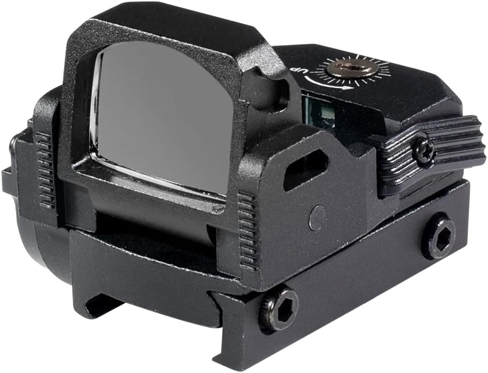 Flip Up Reflex Red/Green Dot Optics Sight，Compact 3MOA Shockproof Holographic Scope，with Brightness Adjustment Settings，7-Level Daytime+3-Level Night Vision，with Universal Mount & 20mm Rail Base