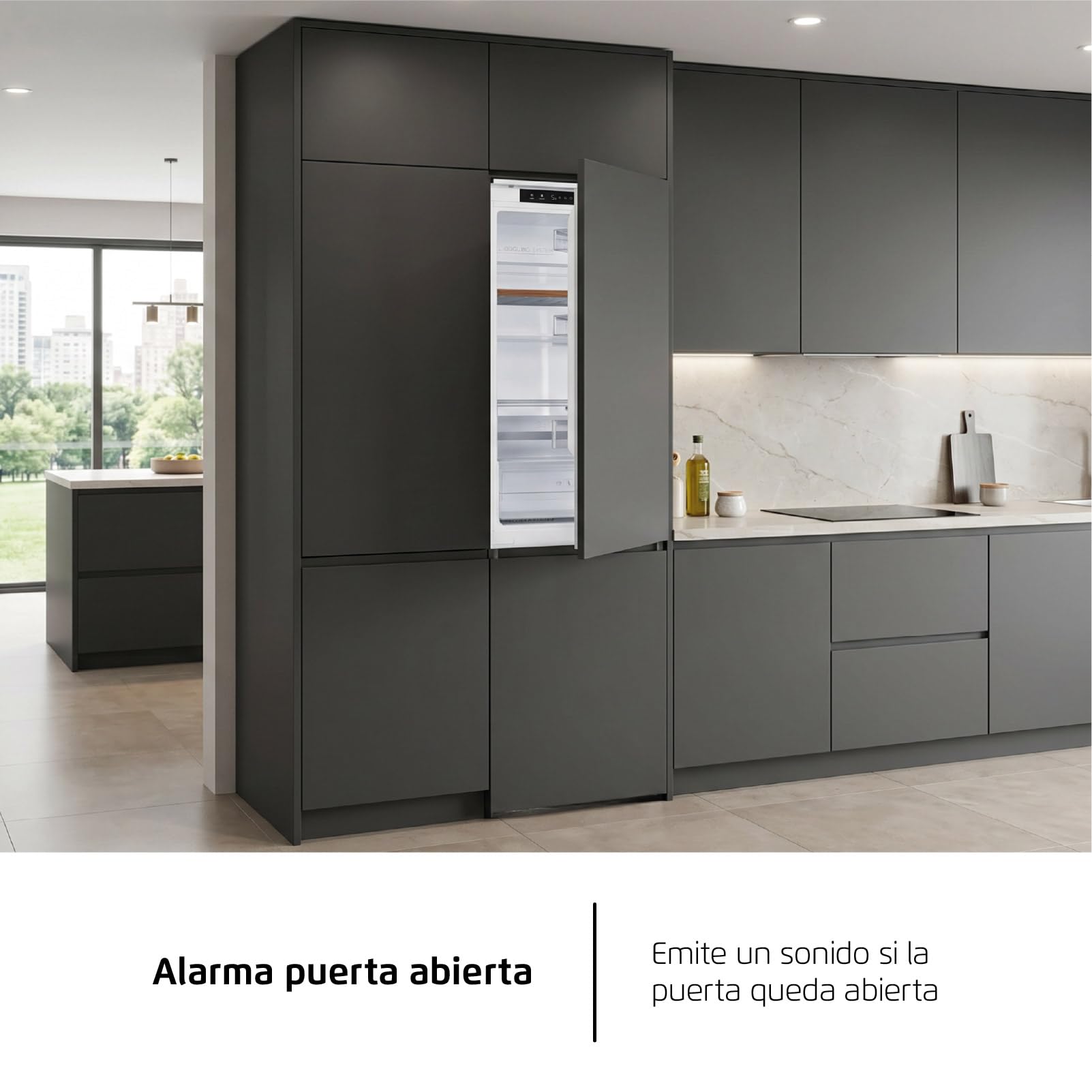 Corberó - Frigorífico Combi | CCH1756NFINT | 253 Litros | 179 cm | No Frost | Display Interior, Fresh Box | Cajón Crisper | Botellero de Madera | Modo Vacaciones | Blanco