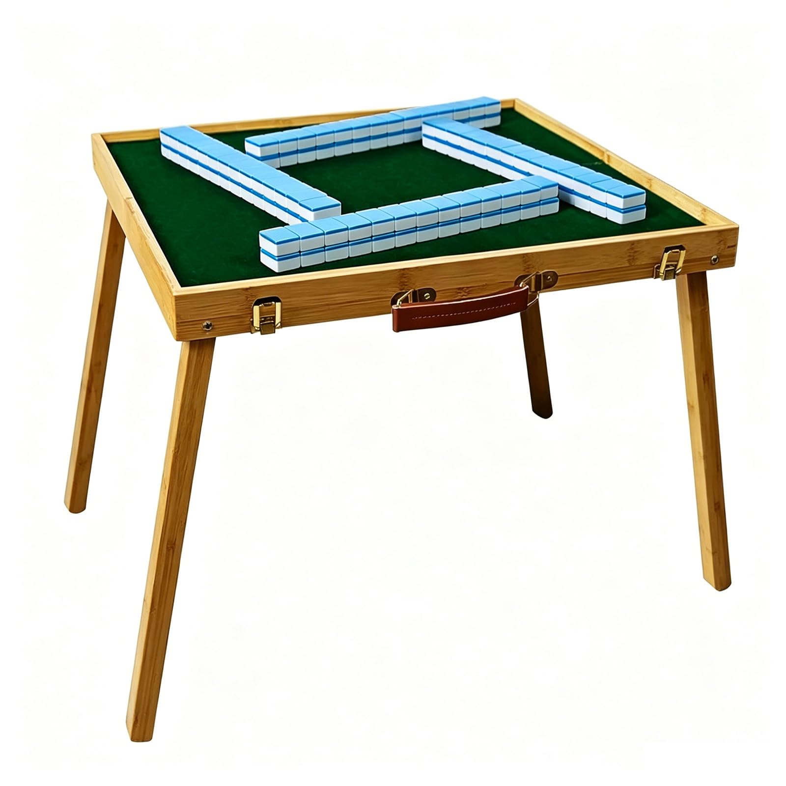 Mesa Plegable De Madera Portátil para Mahjong, Incluye Bolsa De Almacenamiento, Regla Y Dados para Uso Doméstico Y Recreativo Al Aire Libre. Superficie Fácil De Limpiar para El Hogar O Noches De