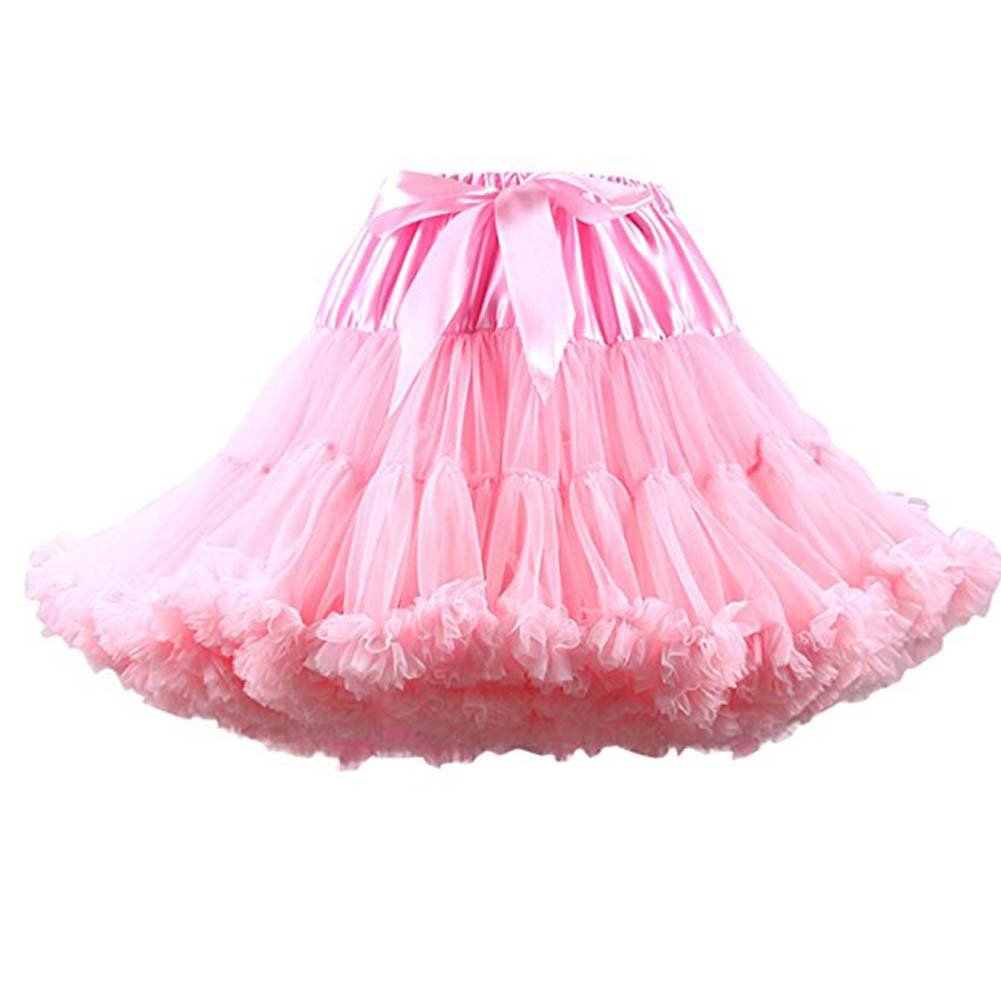 FOLOBE Women's Tutu Costume Ballet Dance Multi-Layer Puffy Skirt Adult Luxurious Soft Chiffon Petticoat Tulle Tutu Skirt