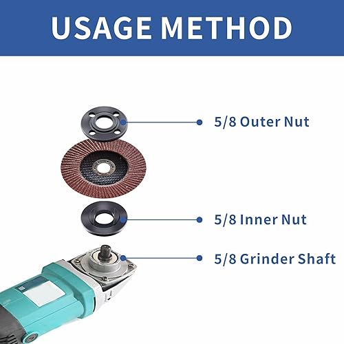 Miniatura 5 de 7 piezas de amoladora angular Kit de llave de amoladora angular 58-11 Brida de metal para compatible con Dewalt Milwaukee Makita193465-4 Metabo