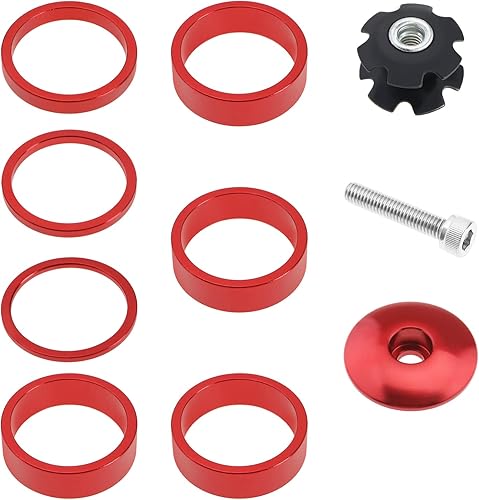Kit de repuesto de espaciador de auriculares para bicicleta, espaciador, tapones de vástago de bicicleta con tornillo y garra, para horquilla de eje