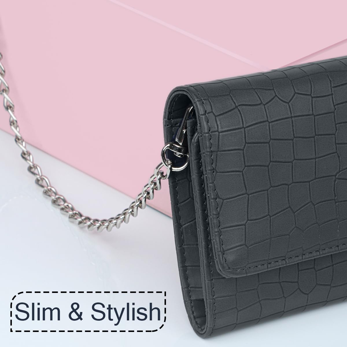 The Wallet Store Croco Design Sling Bag - Grey