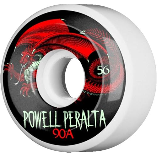 Powell Peralta Oval Dragon Skateboard Wheels 90A White 56mm