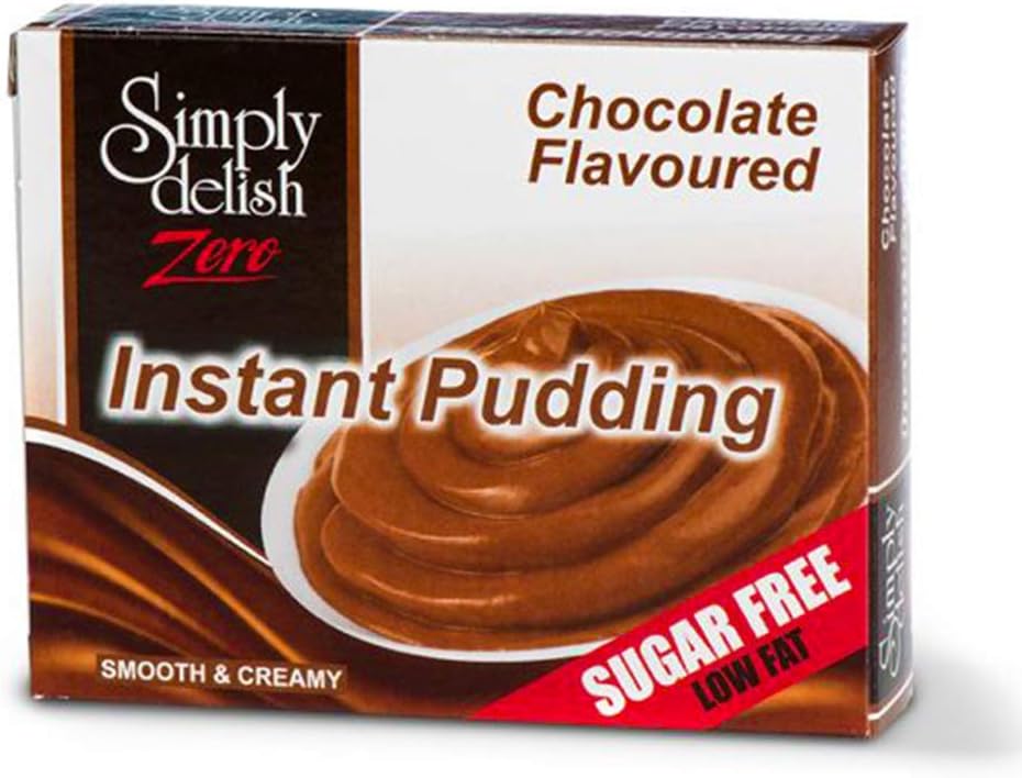 – Simply Delish, Sugar Free Instant Pudding - Gluten Free, Vegan Sweet, Chocolate Flavour - Pack of 24, Low Fat Pudding