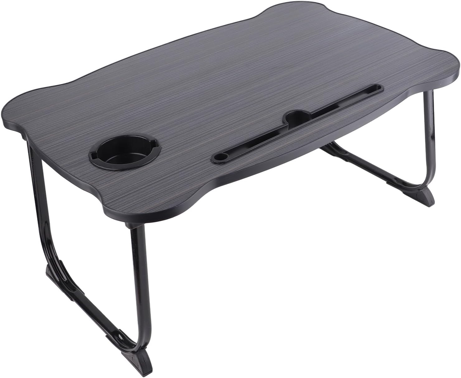 Bed Folding Table, Portable Cute Breakfast Tray, Lap Standing Desk, Ideal for Home and Dormitory with Easy Portability and Multipurpose Use (Black Gold Bear 60 * 40 * 28cm)