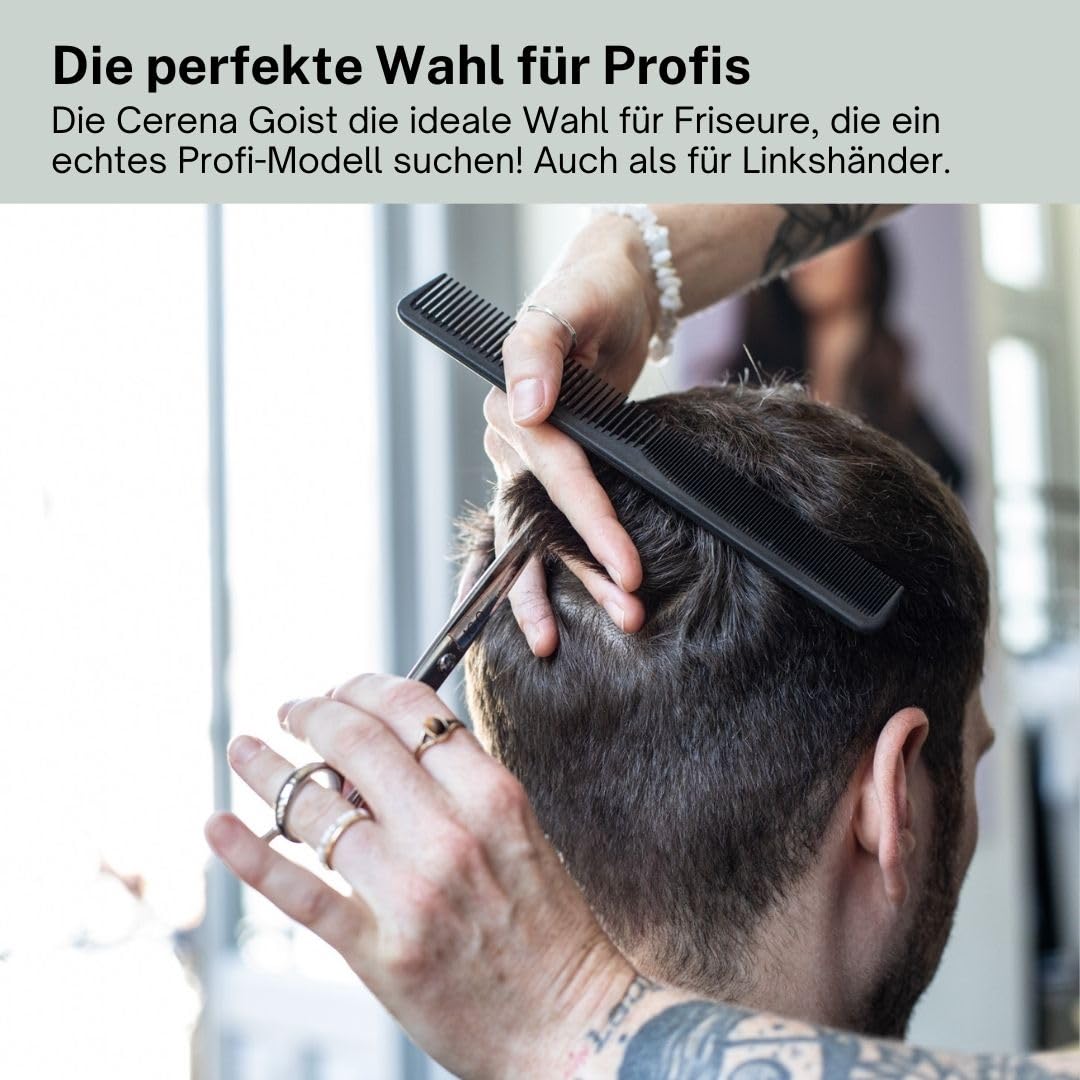 Cerena® – Haarschere GO – Offset Schere in ergonomischer Form – Friseurschere Made in Germany – Haarschneideschere – Haare schneiden, Linkshand, 6,0", 15,5 cm
