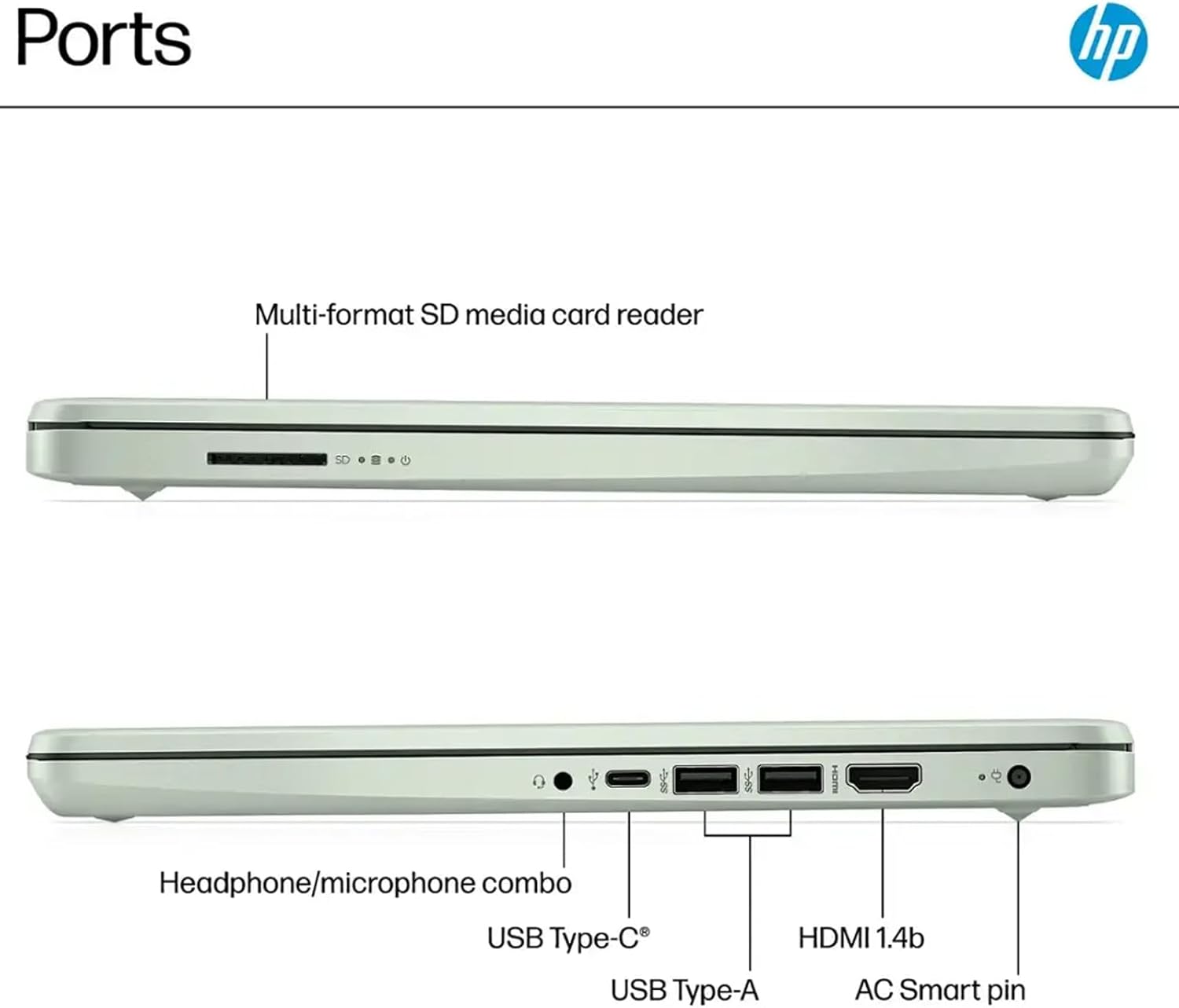 HP Flagship Everyday Laptop Computer - Intel Quad-Core (up to 3.4GHz) • Lightweight • w/128G SD Card for Student & Business • Win 11 Pro & AI-Powered • 16G RAM • 128G UFS • Green