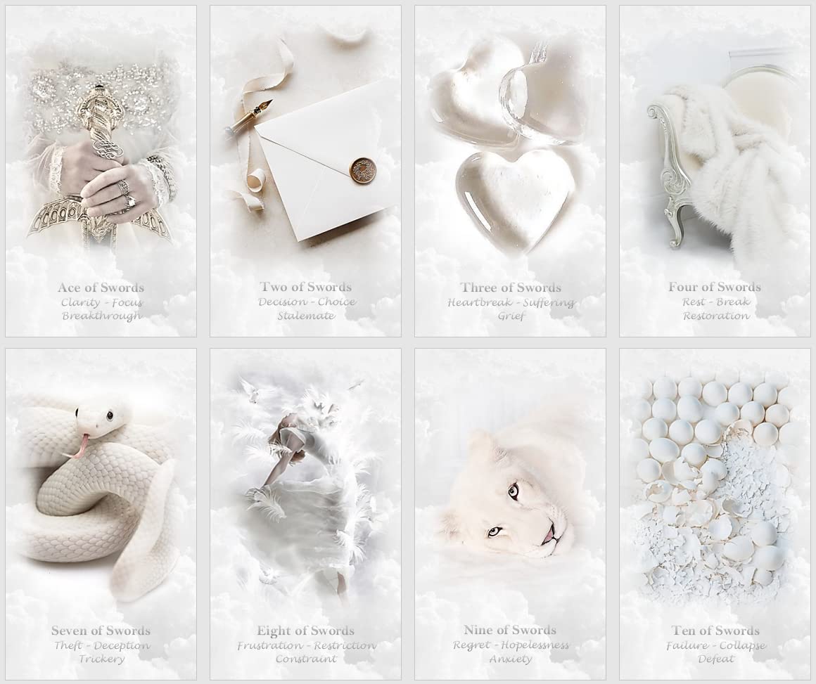 Generic White Sense Tarot Cards Deck Heaven and Paradise Tarot et Oracle Cards Deck