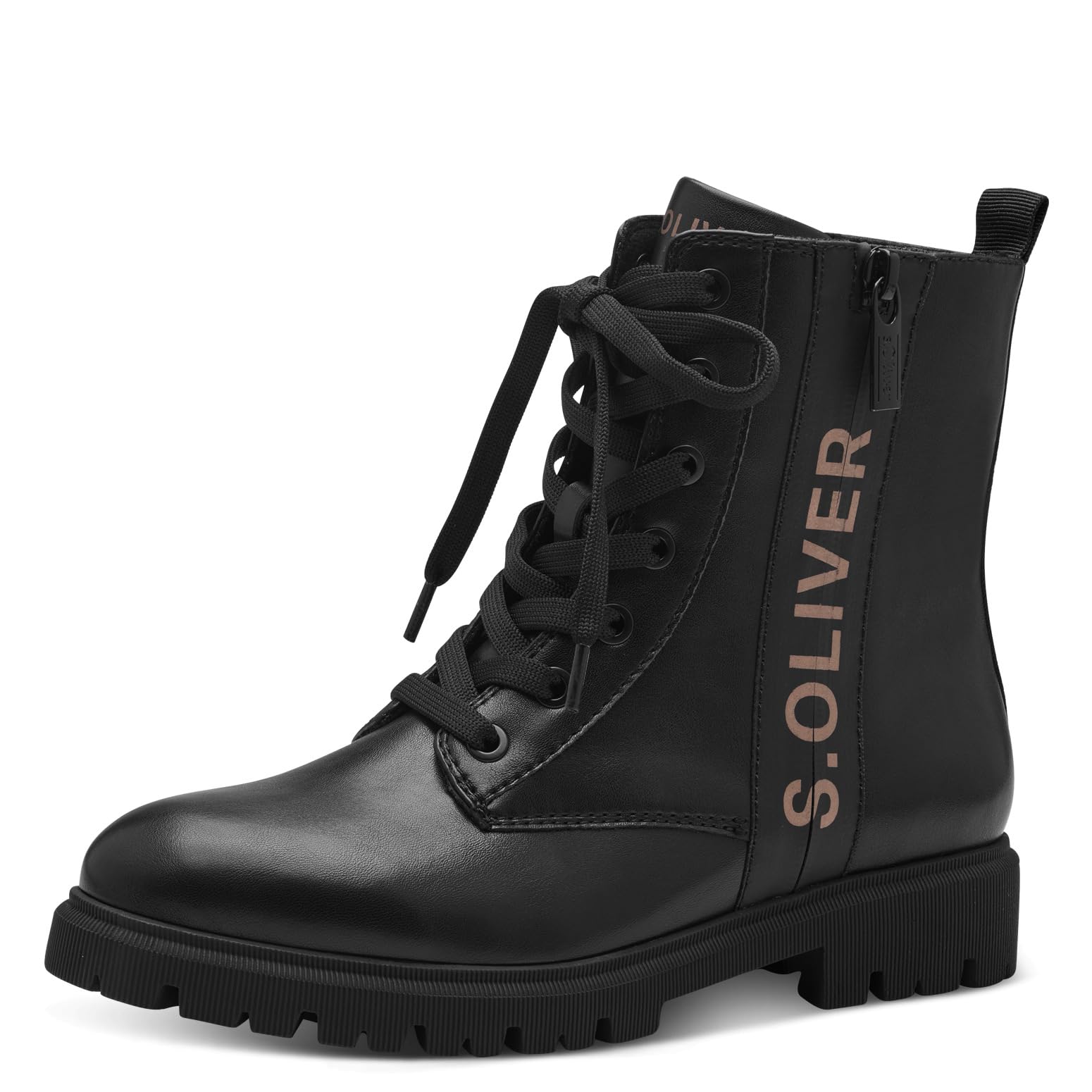 s.Oliver Women's Ankle Boots Without Heel Lace Up Autumn, black, 5 UK